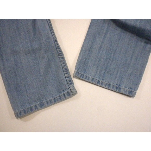 White‎ Tag Jeans Mens 34x32 Blue Denim Straight Mid Rise Light Wash Distressed - Picture 8 of 16